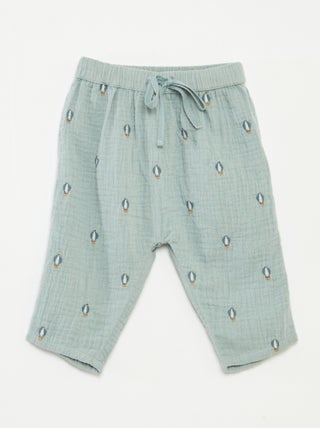 Pantaloni in garza di cotone
