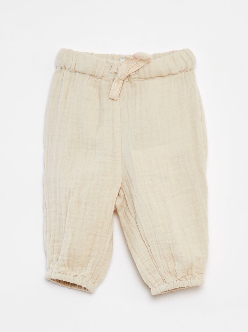 Pantaloni in garza di cotone con vita regolabile 'Name It' BEIGE - Kiabi