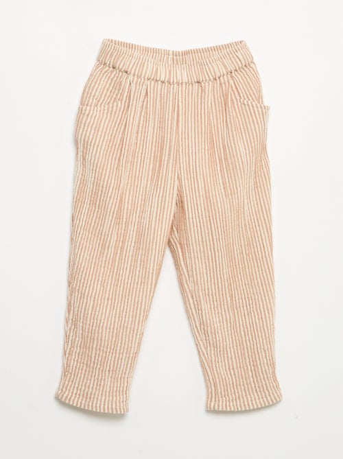 Pantaloni in garza di cotone - Kiabi Pantaloni in garza di cotone - Kiabi
