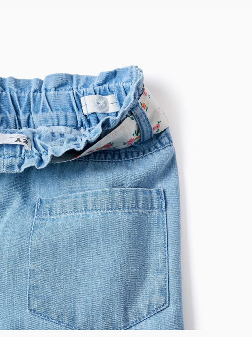 Pantaloni in jeans a gamba larga con cintura floreale - Kiabi Pantaloni in jeans a gamba larga con cintura floreale - Kiabi
