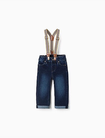 Pantaloni in jeans con bretelle rimovibili