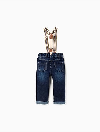 Pantaloni in jeans con bretelle rimovibili