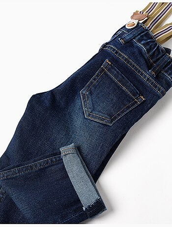 Pantaloni in jeans con bretelle rimovibili