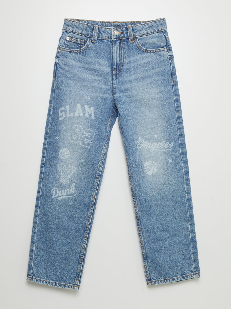 Pantaloni in jeans con scritte 'Basketball' BLU - Kiabi