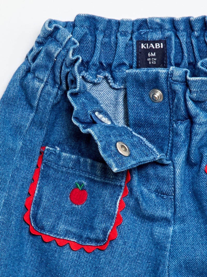 Pantaloni in jeans con tasche fantasiose Bianco - Kiabi