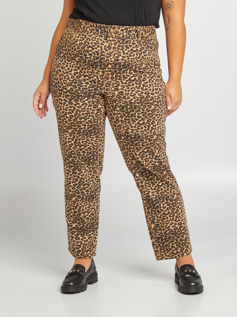 Pantaloni in jeans leopardato BEIGE - Kiabi
