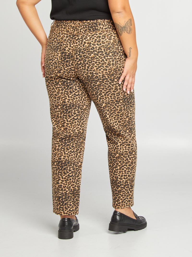 Pantaloni in jeans leopardato BEIGE - Kiabi