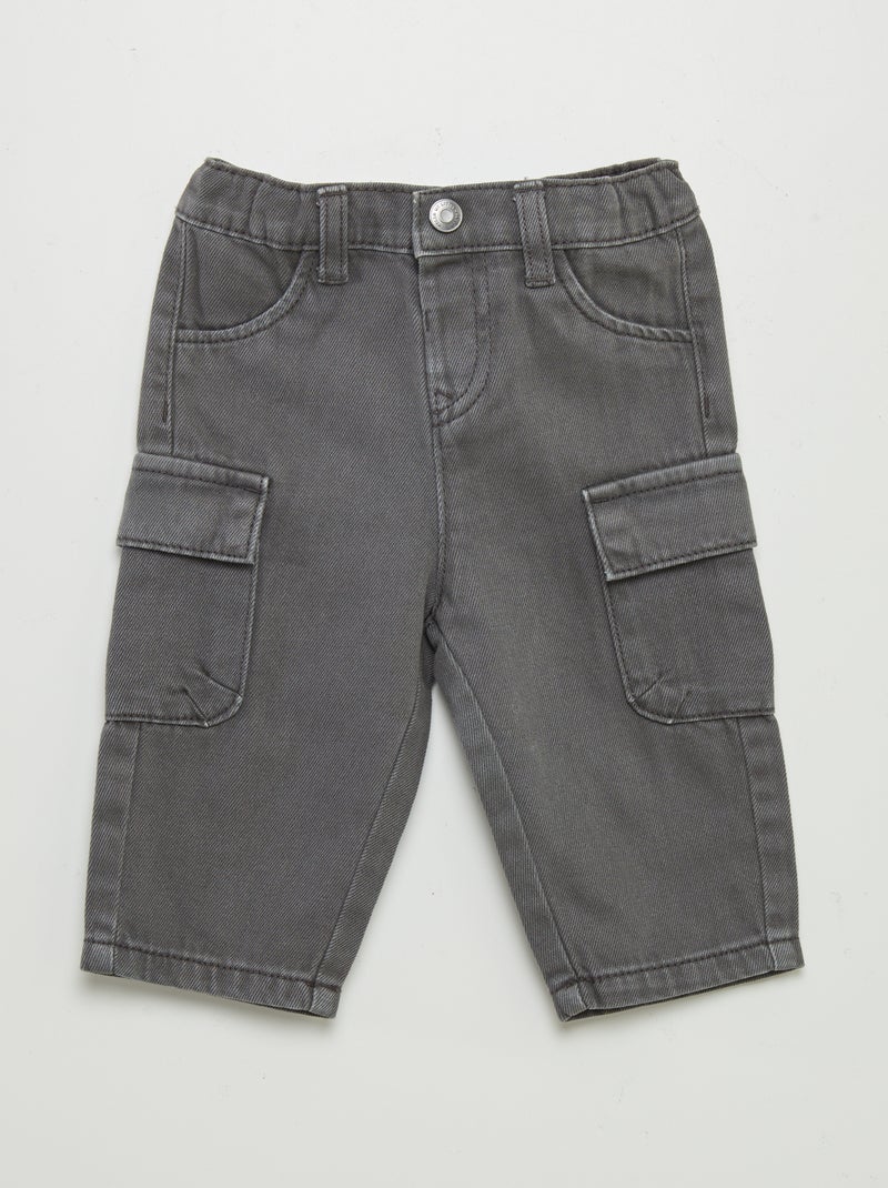 Pantaloni in jeans paperbag GRIGIO - Kiabi