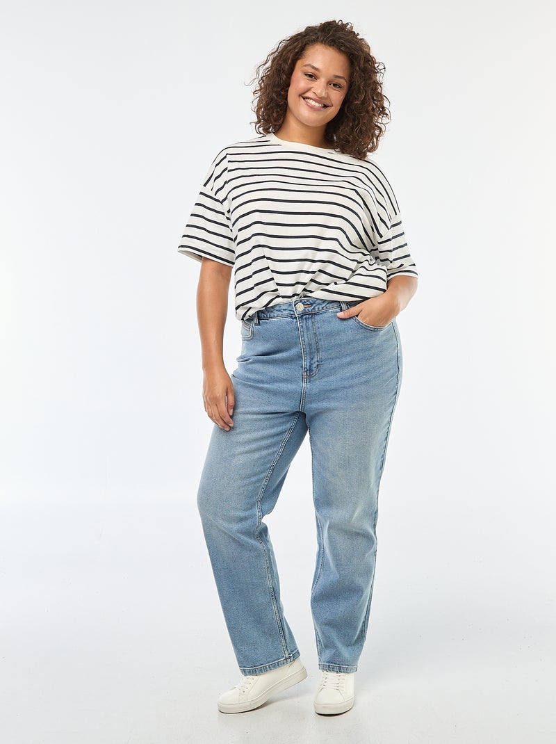 Pantaloni in jeans stretch straight Blu - Kiabi