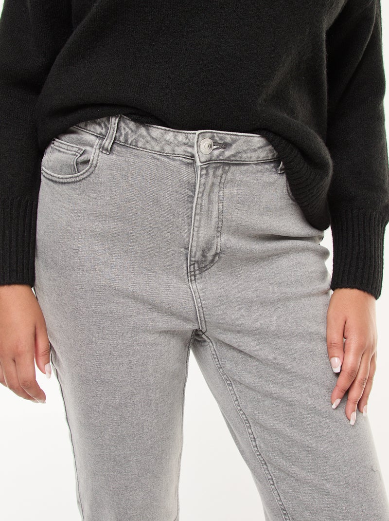 Pantaloni in jeans stretch straight Grigio - Kiabi