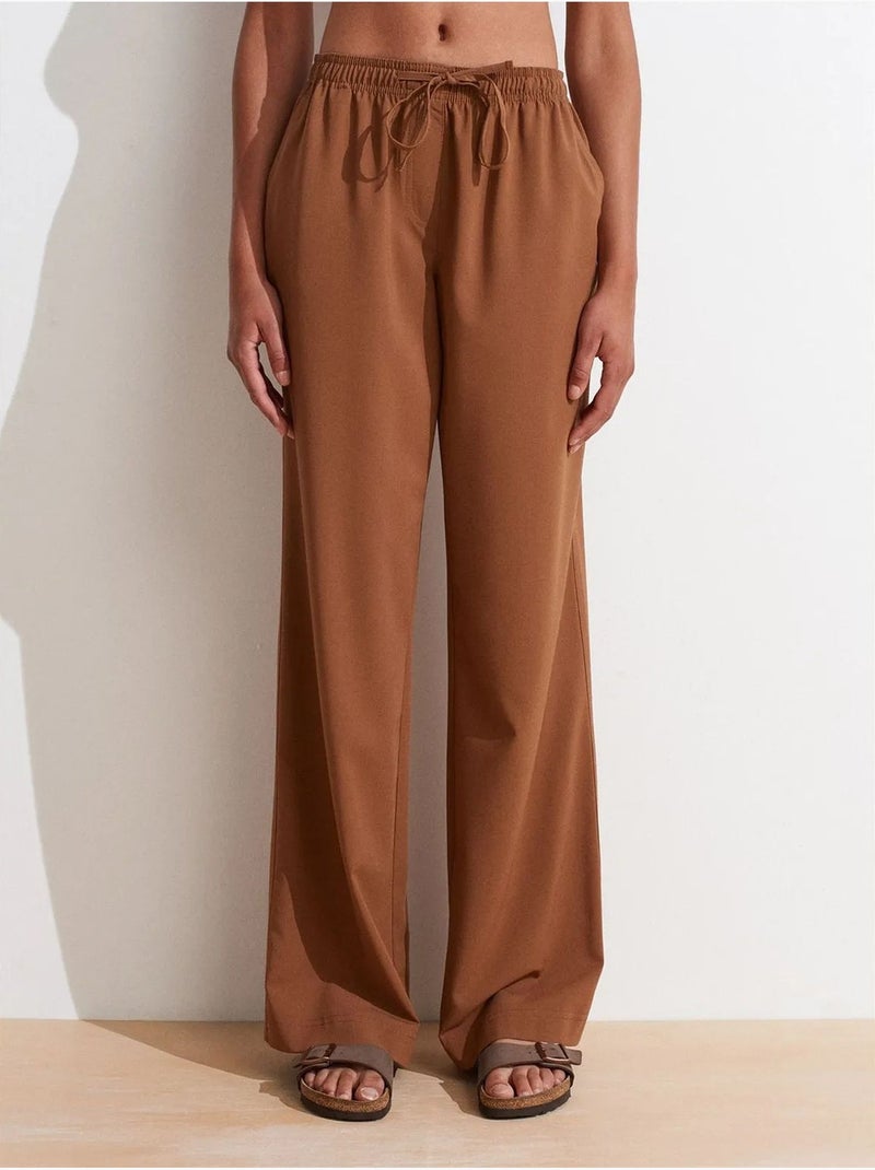 Pantaloni in jersey a gamba ampia da donna dilvin Marrone - Kiabi