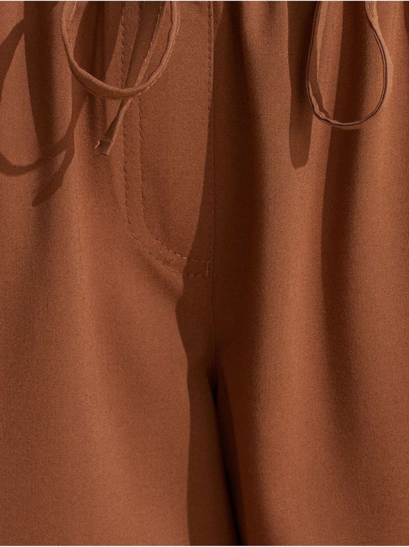 Pantaloni in jersey a gamba ampia da donna dilvin Marrone - Kiabi