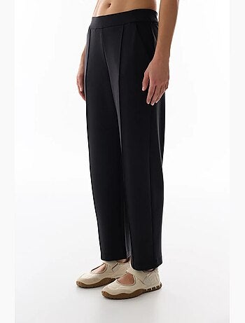 Pantaloni in jersey a gamba dritta oversize a vita media penti