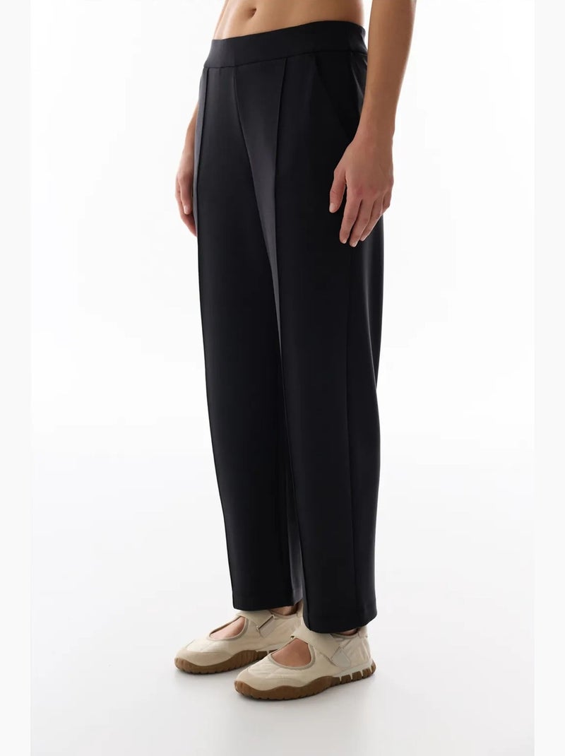 Pantaloni in jersey a gamba dritta oversize a vita media penti Nero - Kiabi