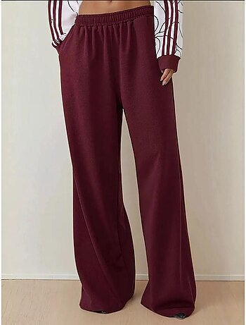 Pantaloni in jersey a gamba larga con elastico in vita