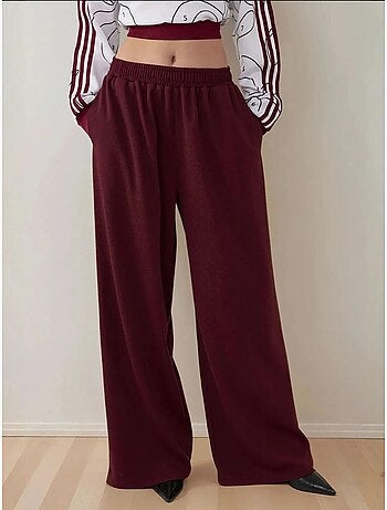 Pantaloni in jersey a gamba larga con elastico in vita