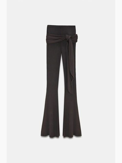 Pantaloni in jersey a zampa a vita alta con dettaglio a laccetto dilvin - Kiabi Pantaloni in jersey a zampa a vita alta con dettaglio a laccetto dilvin - Kiabi
