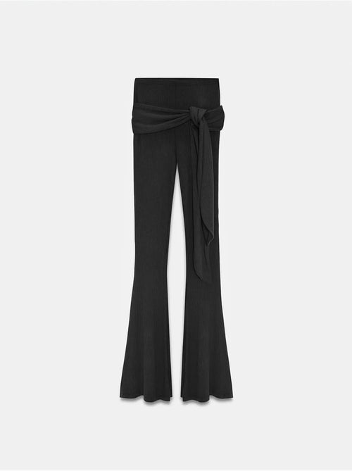 Pantaloni in jersey a zampa a vita alta con dettaglio a laccetto dilvin - Kiabi Pantaloni in jersey a zampa a vita alta con dettaglio a laccetto dilvin - Kiabi