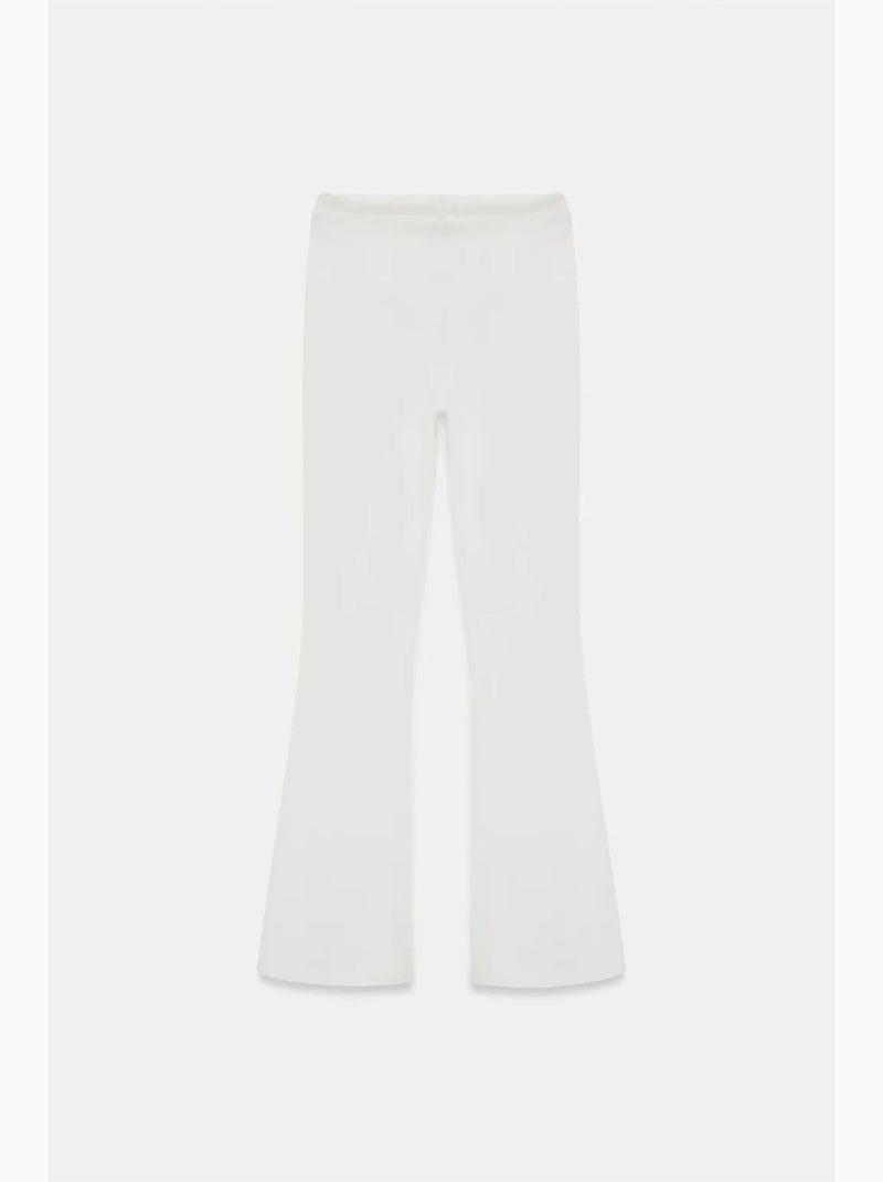 Pantaloni in jersey a zampa a vita media con coulisse dilvin Bianco - Kiabi
