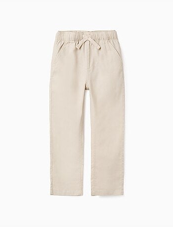 Pantaloni in lino a taglio dritto con coulisse