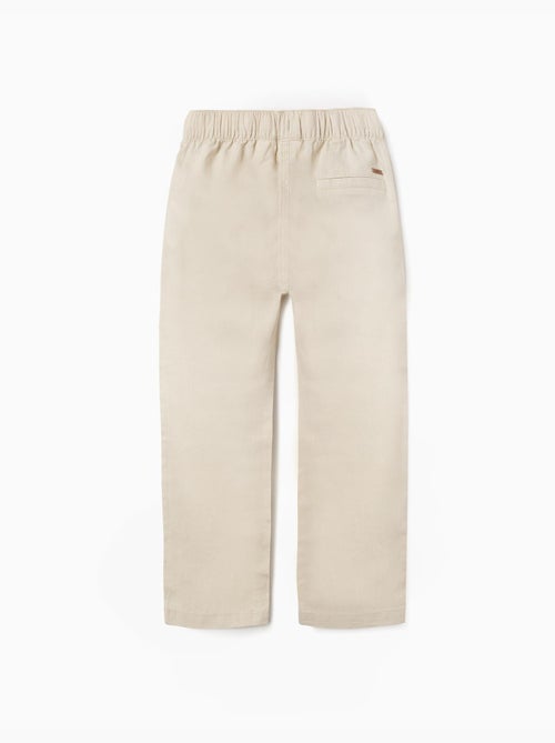 Pantaloni in lino a taglio dritto con coulisse - Kiabi