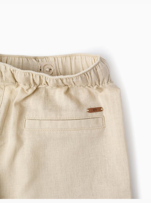 Pantaloni in lino a taglio dritto con coulisse - Kiabi