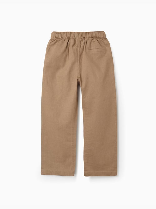 Pantaloni in lino a taglio dritto con coulisse - Kiabi