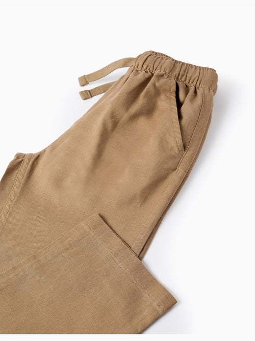 Pantaloni in lino a taglio dritto con coulisse - Kiabi