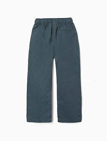 Pantaloni in lino a taglio dritto con coulisse
