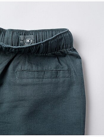 Pantaloni in lino a taglio dritto con coulisse