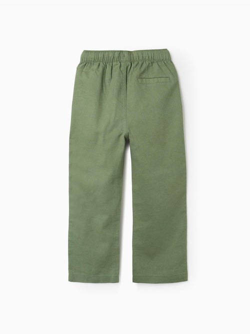 Pantaloni in lino a taglio dritto con coulisse - Kiabi