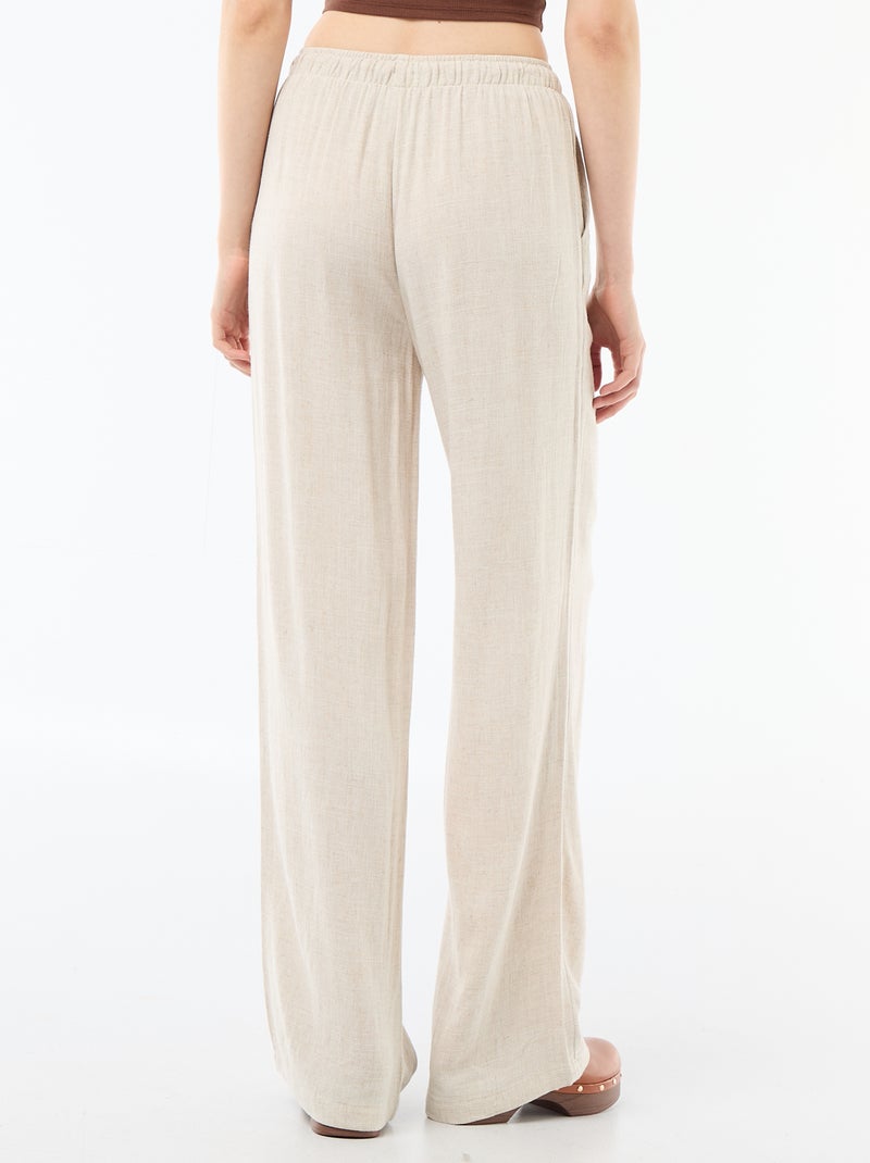 Pantaloni in lino con 2 tasche Beige - Kiabi