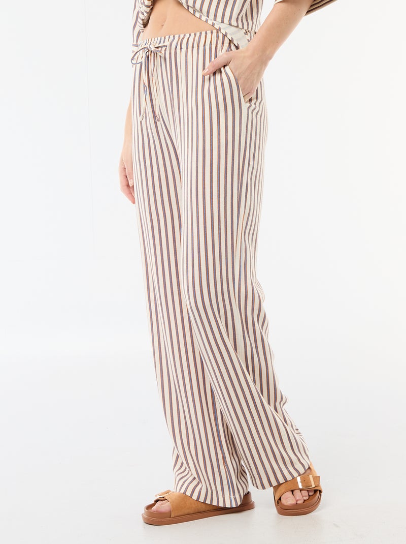 Pantaloni in lino con 2 tasche Beige - Kiabi