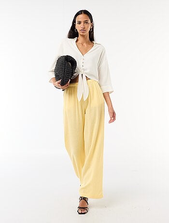 Pantaloni in lino con 2 tasche