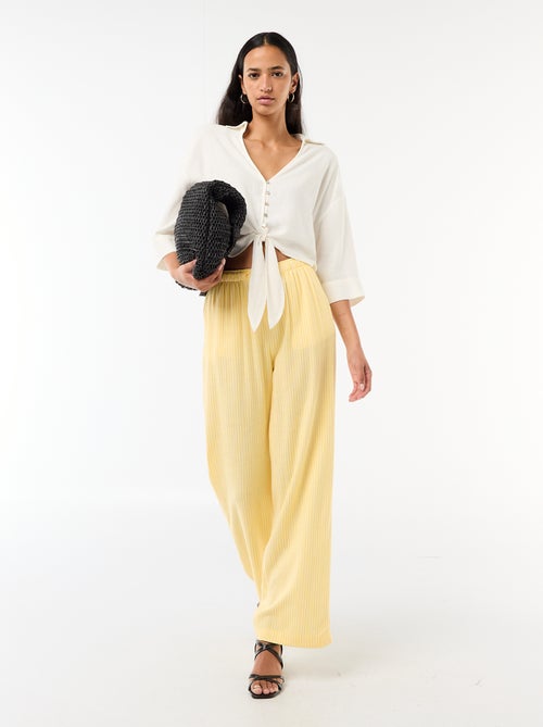 Pantaloni in lino con 2 tasche - Kiabi