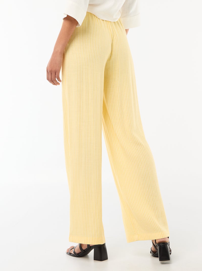 Pantaloni in lino con 2 tasche Giallo - Kiabi