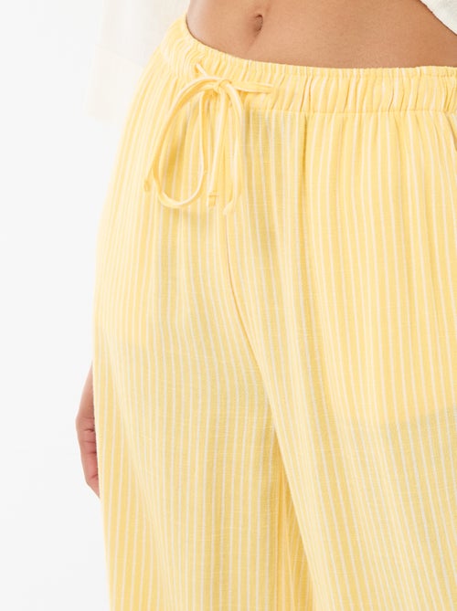 Pantaloni in lino con 2 tasche - Kiabi