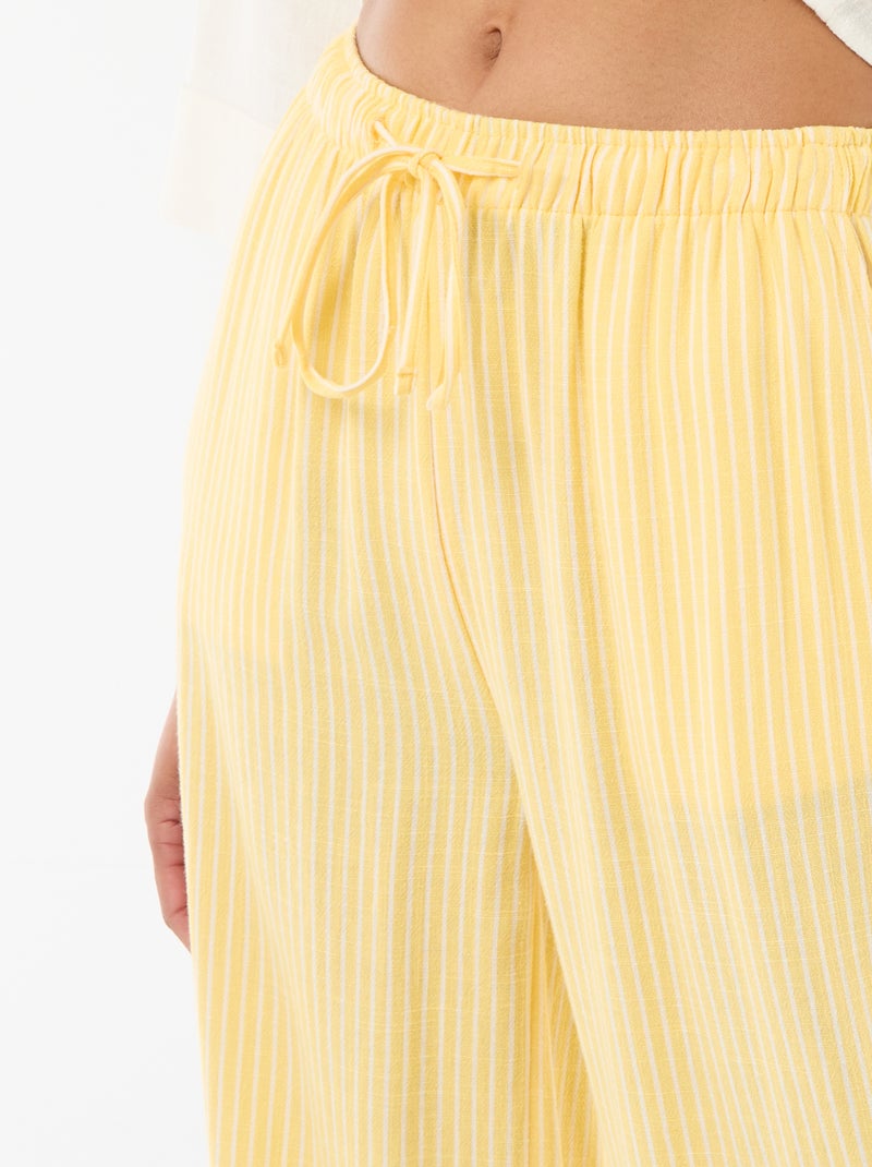 Pantaloni in lino con 2 tasche Giallo - Kiabi