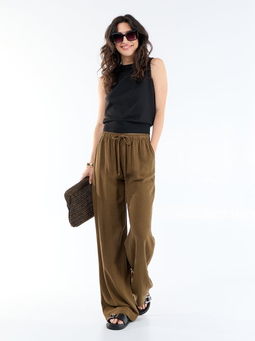 Pantaloni in lino con 2 tasche - Kiabi Pantaloni in lino con 2 tasche - Kiabi