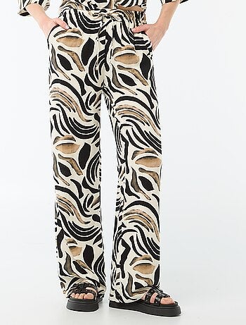 Pantaloni in lino con 2 tasche