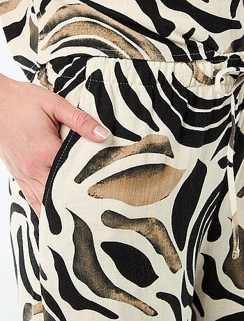 Pantaloni in lino con 2 tasche