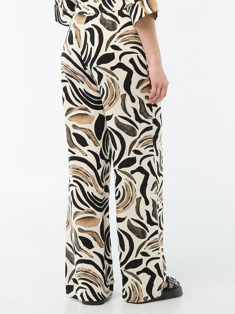 Pantaloni in lino con 2 tasche Nero - Kiabi