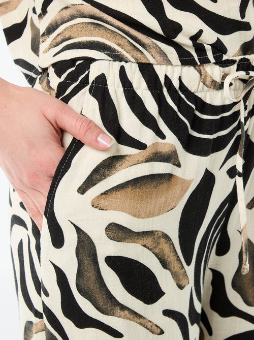 Pantaloni in lino con 2 tasche - Kiabi