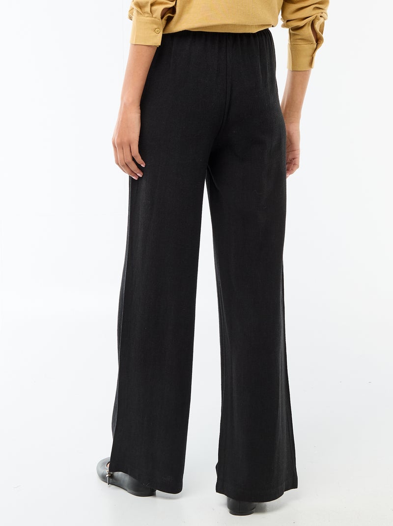 Pantaloni in lino con 2 tasche Nero - Kiabi