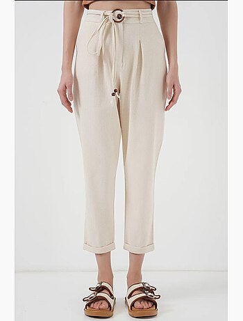Pantaloni in lino con cintura bdart