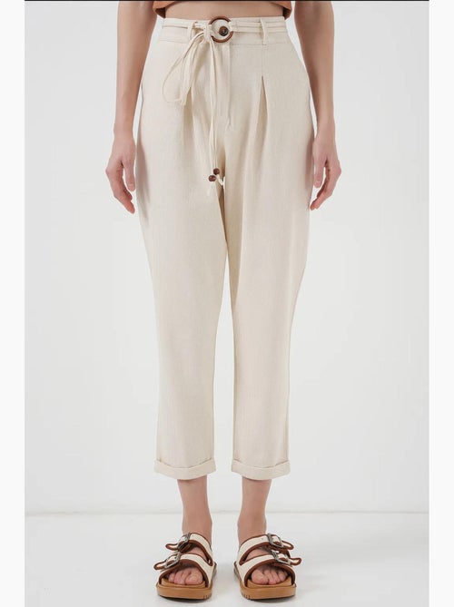 Pantaloni in lino con cintura bdart - Kiabi Pantaloni in lino con cintura bdart - Kiabi