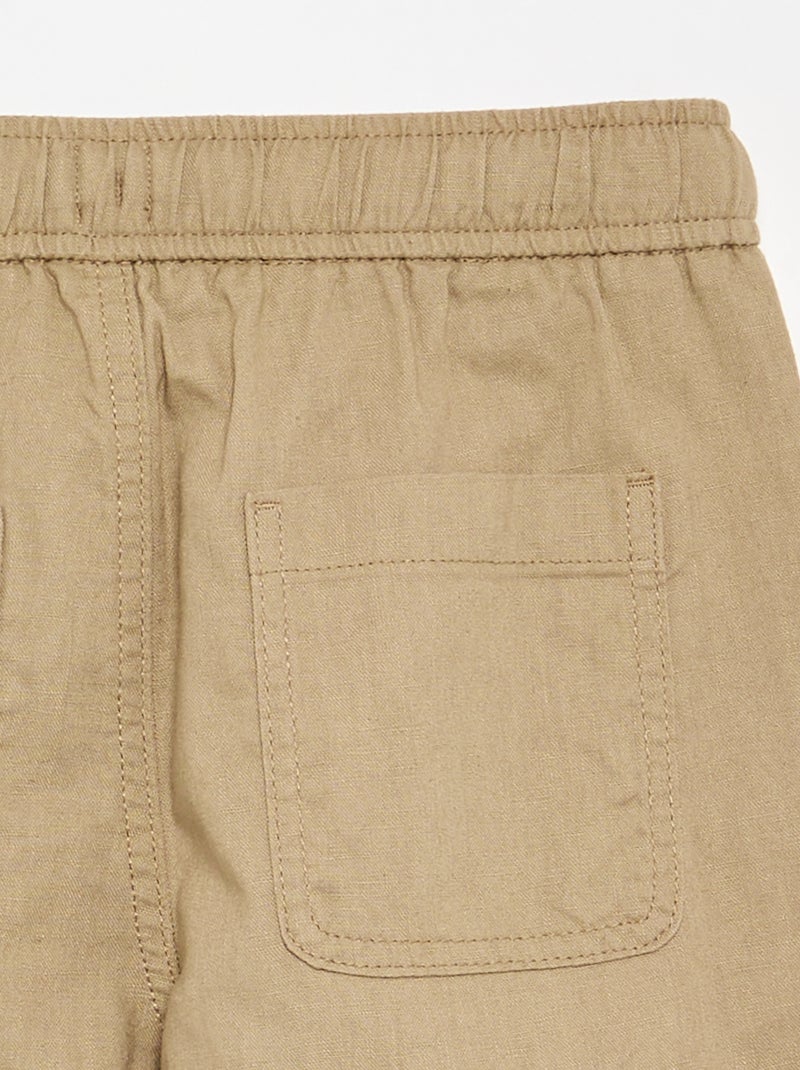 Pantaloni in lino e cotone Beige - Kiabi