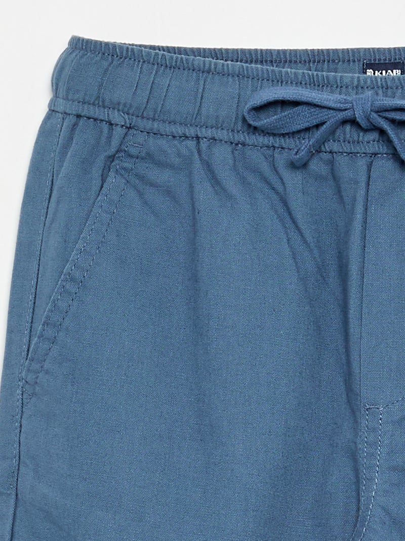 Pantaloni in lino e cotone Blu - Kiabi