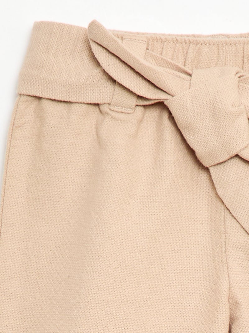 Pantaloni in lino misto Beige - Kiabi