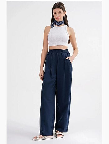 Pantaloni in lino straight fit mixray